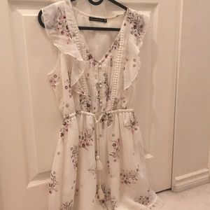 Abercrombie & Fitch White Floral Ruffles Sundress
